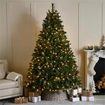 Festive Ben Nevis Pine Pre-Lit Tree 7ft