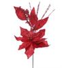 Poinsettia With Leaves Spray Red 69cm