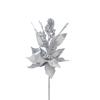 Poinsettia With Strands Spray Silver 69cm