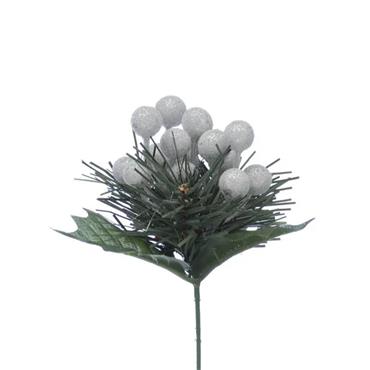 19CM SILVER FROSTED BERRY PICK P025713