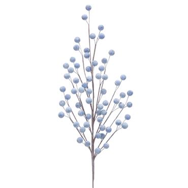 56CM FROSTED BLUE BERRY SPRAY