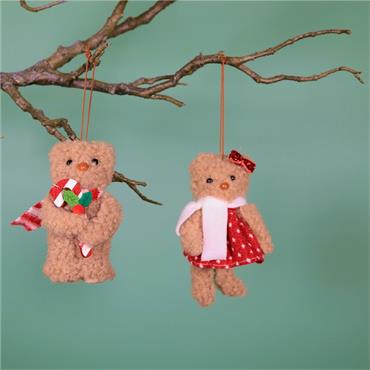 Festive Hanging Bears Baxter & Blanche 2 Ast