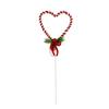 Christmas Candy Cane Heart Pick