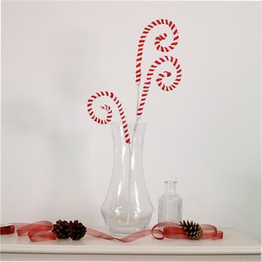 Christmas Candy Cane Curly Bow Pick