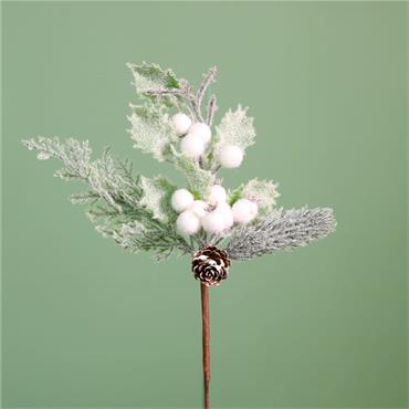 Christmas Sage White Pick