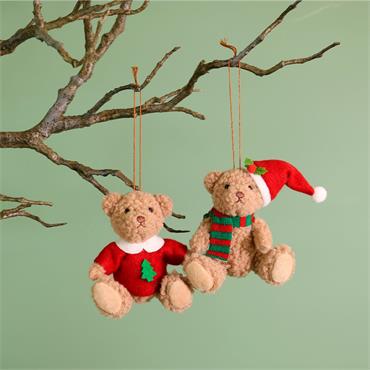 Festive Hanging Bears Bill & Basil