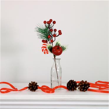 Festive Cansy Cane Red Apple Berry Pick