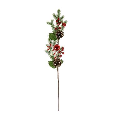 Christmas Tall Berry Cone & Candy Cane Pick