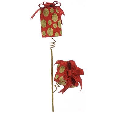Grinch Theme Poka Dot Giftbox Pick 68cm