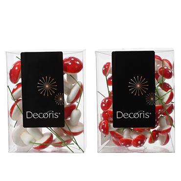 Merry Mushroom Red & White Picks 4cm