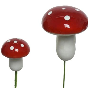Merry Mushroom Red & White Picks 4cm