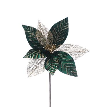 Emerald Green Champagne Poinsettia 30cm