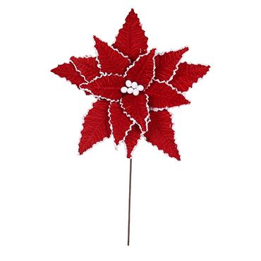 Candy Cane Red & White Poinsettia 60cm