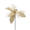 Champagne Gold Chiffon Sequin Poinsettia 55cm
