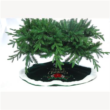 Merry Christmas Tree Skirt Emerald Green 90cm