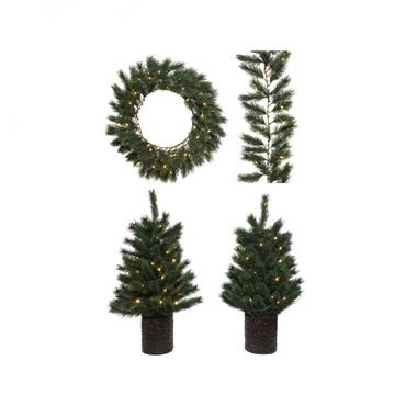 National Tree Company Dunhill Pine Pre-Lit Door Decoration Set 4 Piece