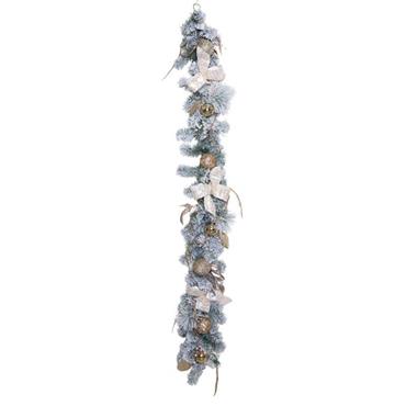Deluxe Champagne Double Bow Garland 183x29cm