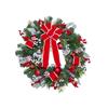 Deluxe Forest Pine Wreath Red Bow 76x20cm