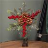 33CM RED BERRIES/PINECONE TREE TOPPER