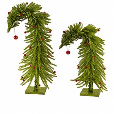 Grinch Festive Tree c/w Glitter Decor 45cm