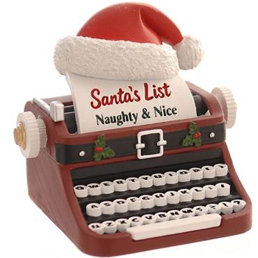 Christmas Santa List Typewriter 13cm