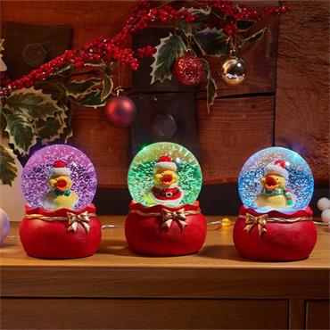 Three Kings Quacker Musical Snow Globe 15cm