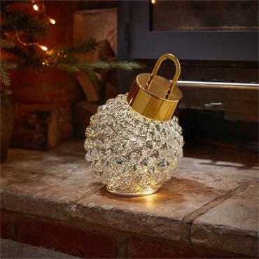 Inlit Spinning Decor BO Bauble Silver 23cm