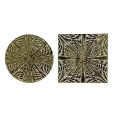 Mirror Glass Square/Circle Gold