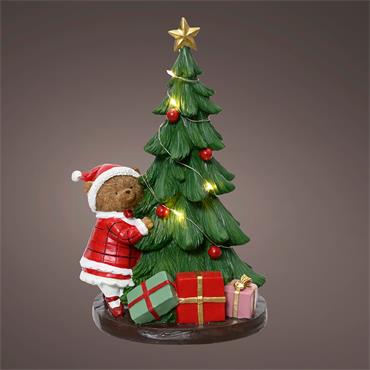 LED TREE POLYRESIN B/O INDOOR W/WH 27.5CM