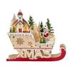 Xmas Led Wooden Sled 22Cm