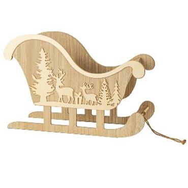 Wooden Christmas Sleigh For Gifts 34Cm