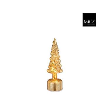 Mica Xmas Tree B/O Rotatable Gold 32Cm