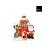 Mica Tradtional Xmas House Red 18.5Cm