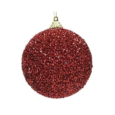 Bauble Glitter Beads Royal Red 8cm