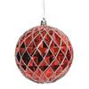 Bauble Silver Glitter Royal Red 10cm