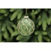 Bauble Gold Glitter Design Emerald Green 8cm
