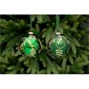 8 cm 2 asstd swirl leaf balls shiny/matt green