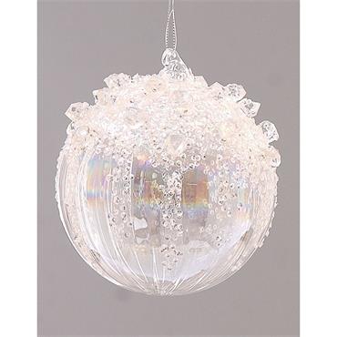 Glass Bauble Pearly 12cm