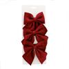 15CM BURGUNDY VELVET BOWS 3PK