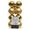 DECORIS GOLD SHATTERPROOF BAUBLES 16PK