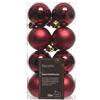 DECORIS BLOOD RED SHATTERPROOF BAUBLES 16PK