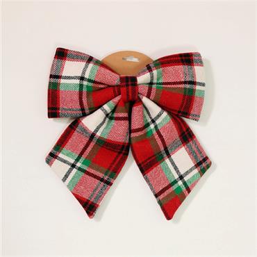 Festive Tartan Fleece Bow Large