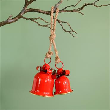 Festive Hanging Bells Red