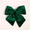 Velvet Hanging Bow Medium Green