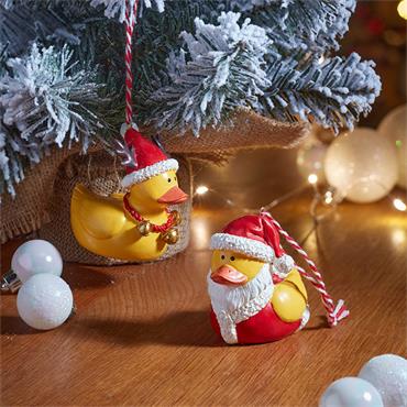 Santa Hat Duckling Pendant 8cm 2 Assorted