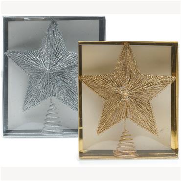 Festive Tree Topper 25cm Glitter Star Topper