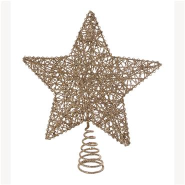 Festive 30cm Gold Metal Wire Tree Topper Star