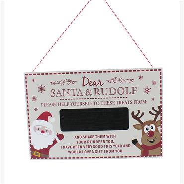 Dear Santa & Rudolph Personalised Sign 30cm