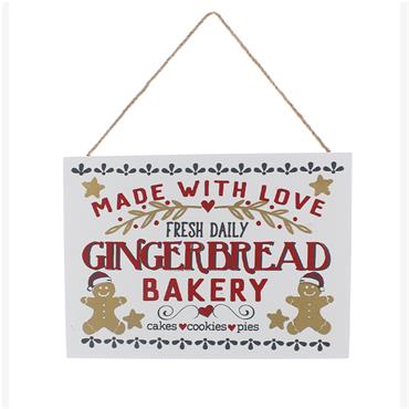 Made With Love Gingerbread Bakery Sign 25cm