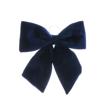 Navy Blue With Silver Bow 44CM